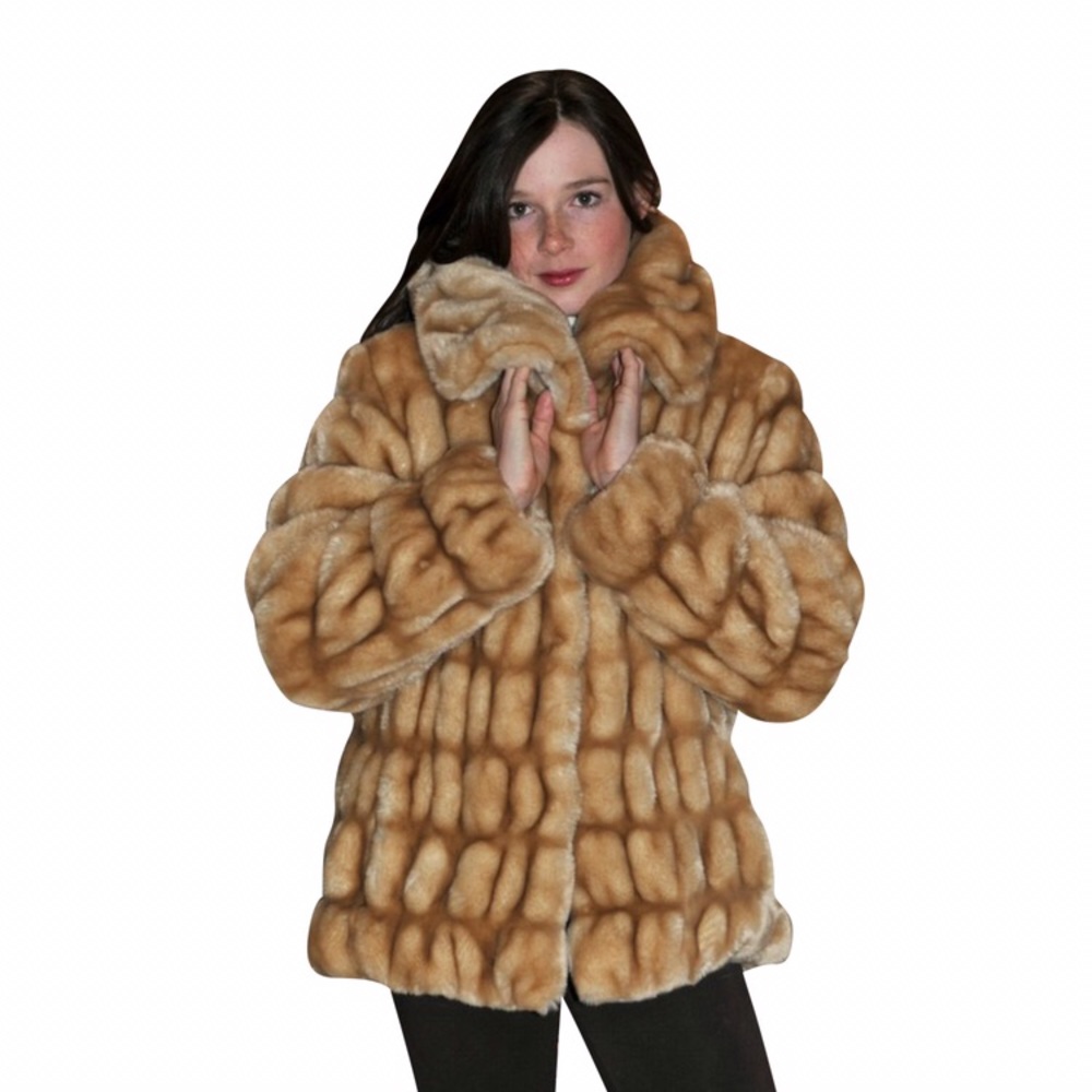Faux Fur Mink Couture Coat